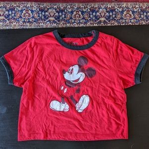 5/$25 Cropped Mickey mouse tee t-shirt Disney